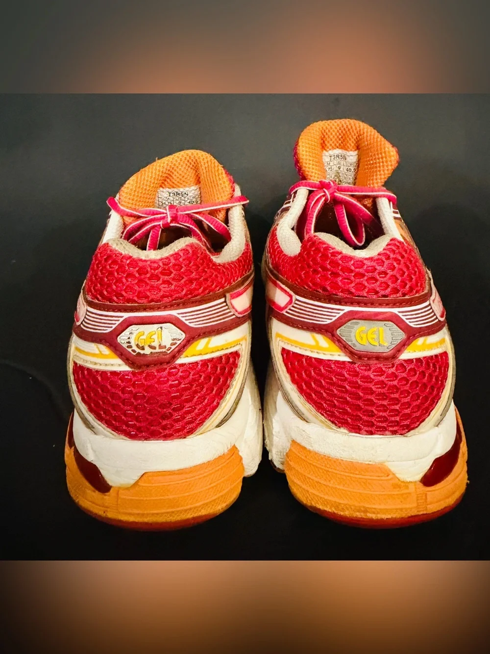 ASICS Women's Hot Pink and Orange Athletic Running Shoes